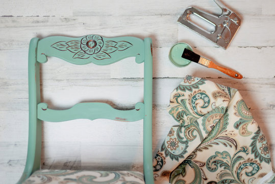 Refinishing a vintage chair with fresh paint and new fabric - DIY chair makeover