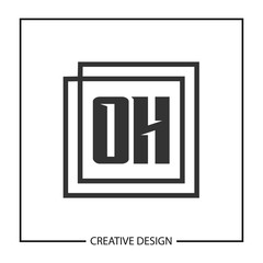 Initial OH Letter Logo Template Design