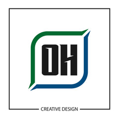 Initial OH Letter Logo Template Design