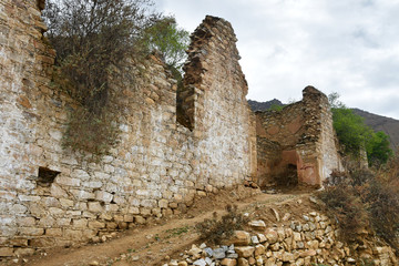 China,Tibet, Lhasa. The ruins of one of the buildings of the ancient monastery Pabongka in June,...