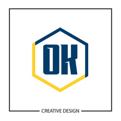 Initial OK Letter Logo Template Design