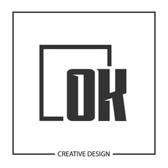 Initial OK Letter Logo Template Design