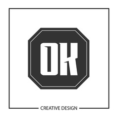 Initial OK Letter Logo Template Design