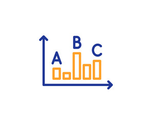 Survey results line icon. Best answer sign. Business stats symbol. Colorful outline concept. Blue and orange thin line color icon. Survey results Vector