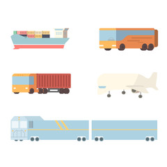 Fototapeta na wymiar Logistics icons vector set. Flat style illustration