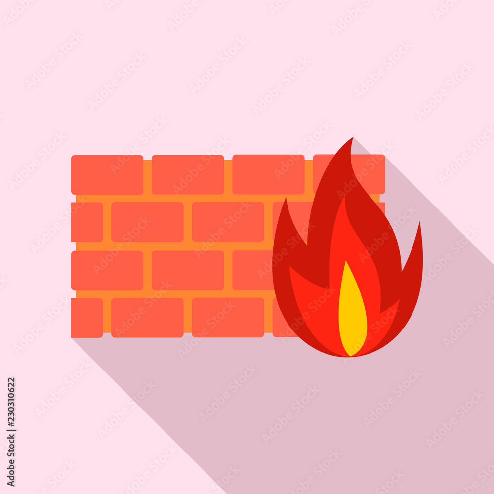 Poster firewall icon. flat illustration of firewall vector icon for web design