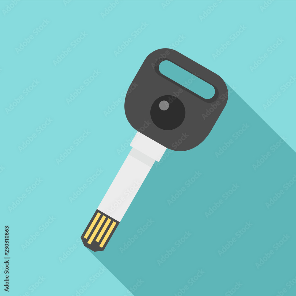 Sticker Usb digital lock key icon. Flat illustration of usb digital lock key vector icon for web design