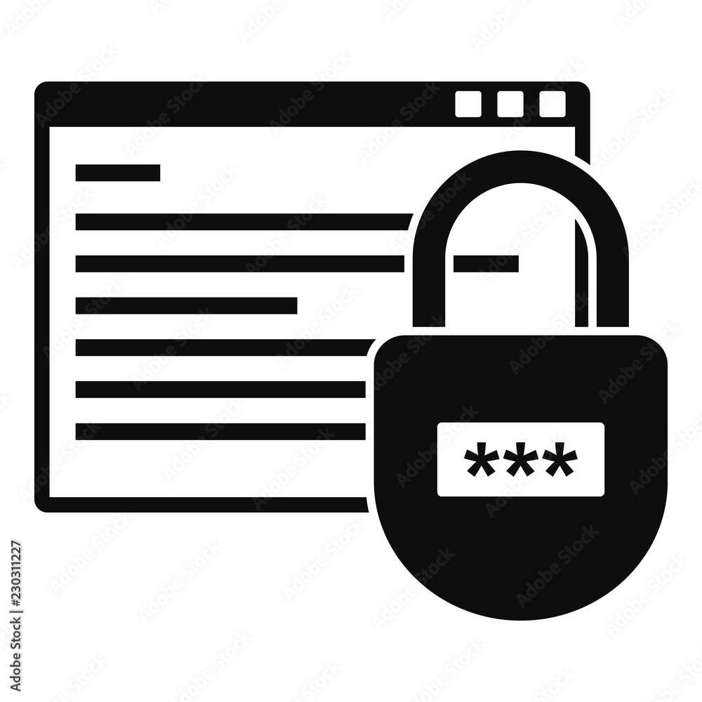 Poster secured program icon. simple illustration of secured program vector icon for web design isolated on 