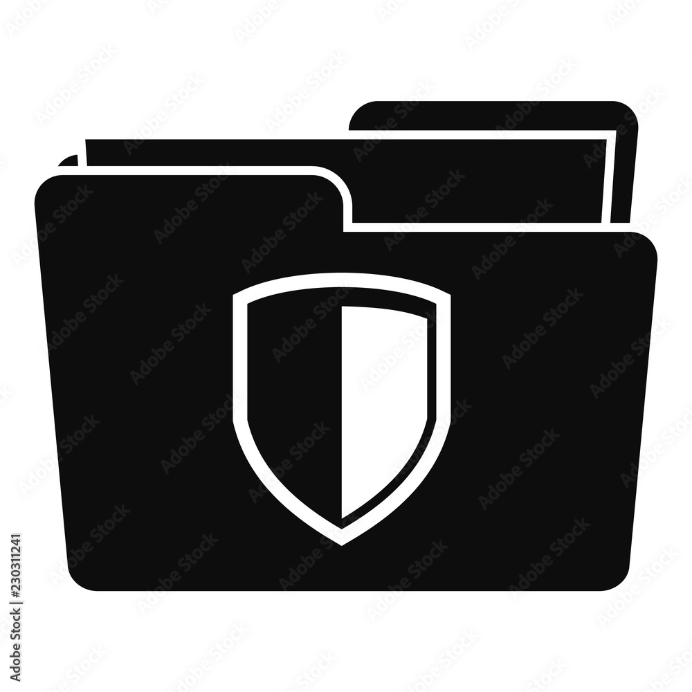 Poster protected folder icon. simple illustration of protected folder vector icon for web design isolated o