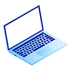 Modern laptop icon. Isometric of modern laptop vector icon for web design isolated on white background