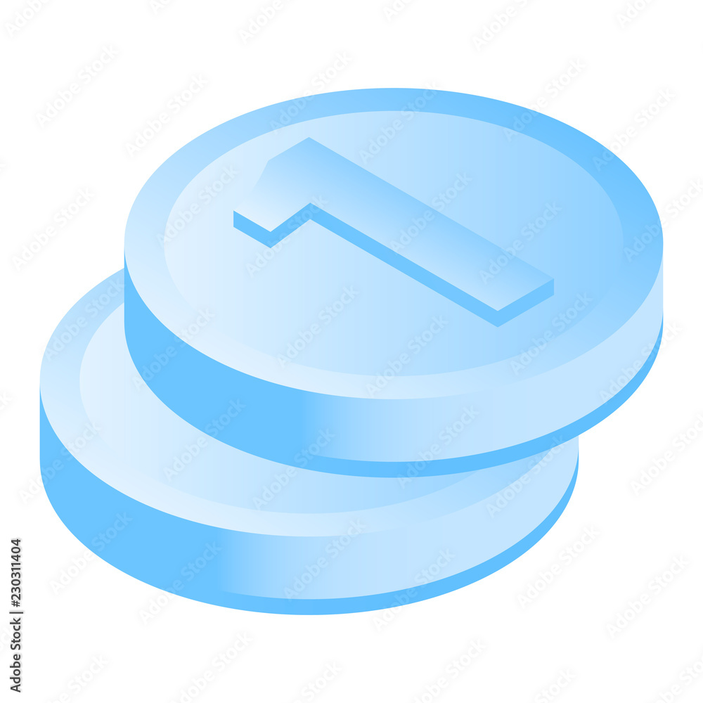 Poster stack coin icon. isometric of stack coin vector icon for web design isolated on white background