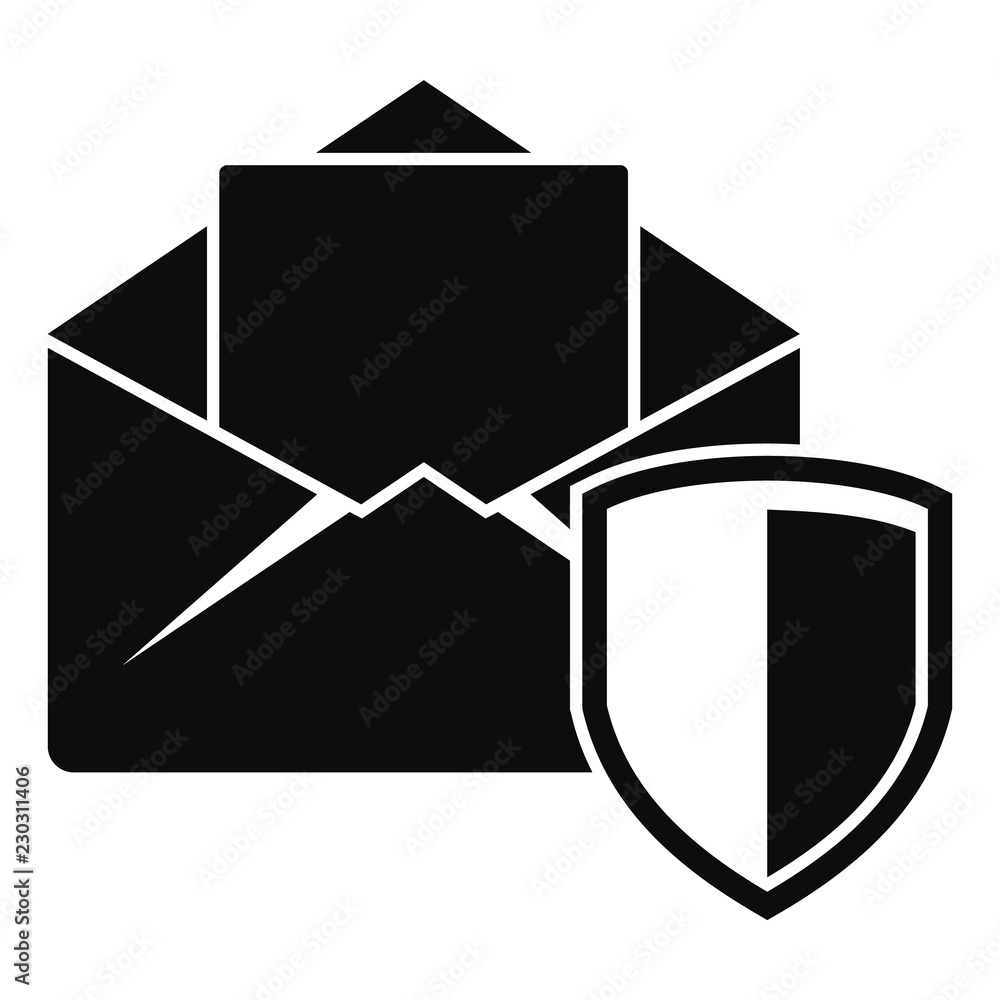 Poster secured mail icon. simple illustration of secured mail vector icon for web design isolated on white 