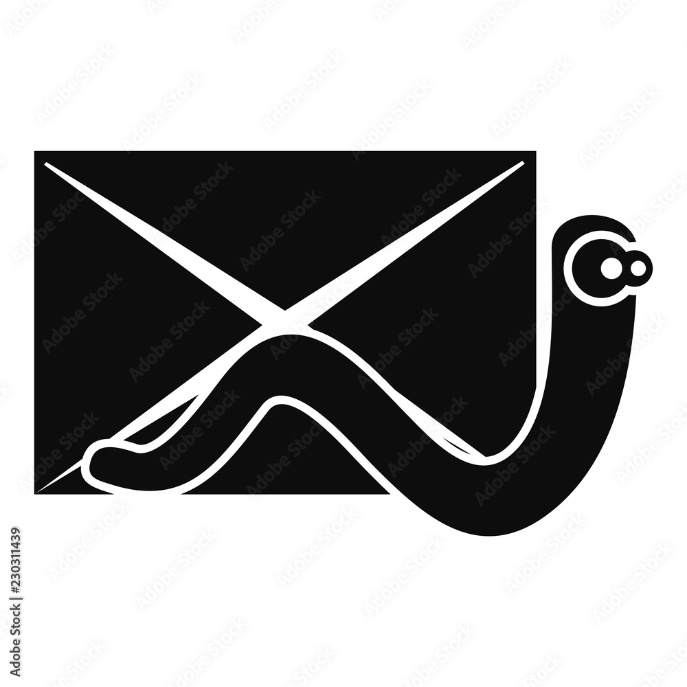 Aufkleber mail virus worm icon. simple illustration of mail virus worm vector icon for web design isolated on 