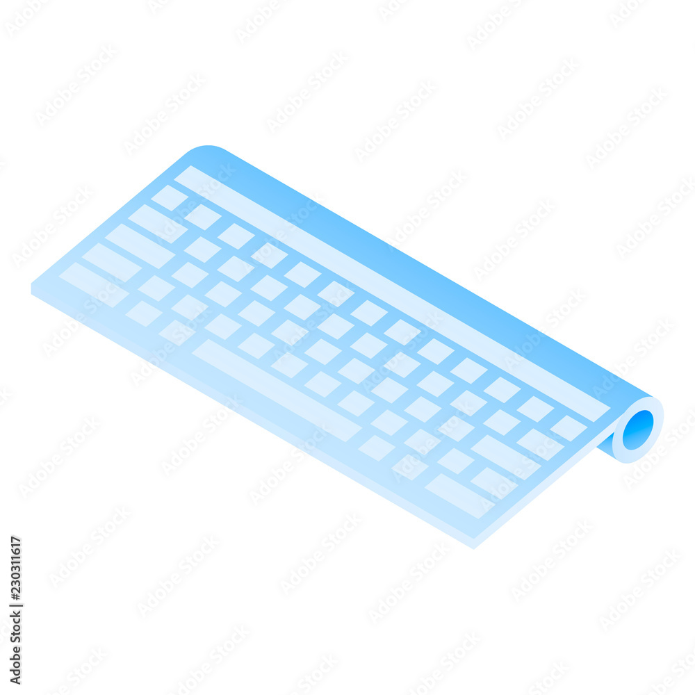 Poster wireless keyboard icon. isometric of wireless keyboard vector icon for web design isolated on white 