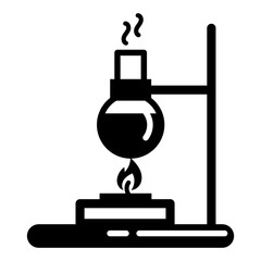 Obraz premium Flask lab burner icon. Simple illustration of flask lab burner vector icon for web design isolated on white background