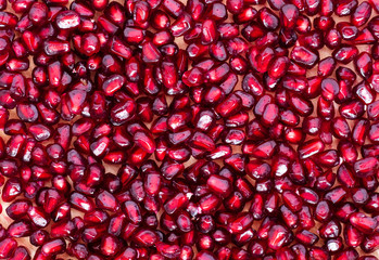 Сloseup of red Pomegranate seeds, sweet and healthy.  