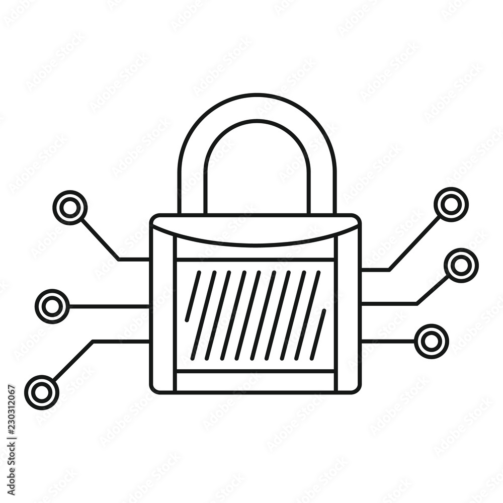 Poster digital padlock icon. outline illustration of digital padlock vector icon for web design isolated on