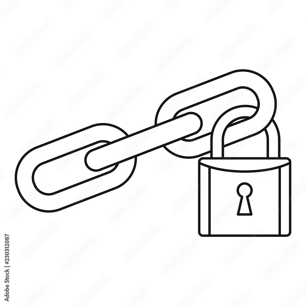 Poster secured lock icon. outline illustration of secured lock vector icon for web design isolated on white