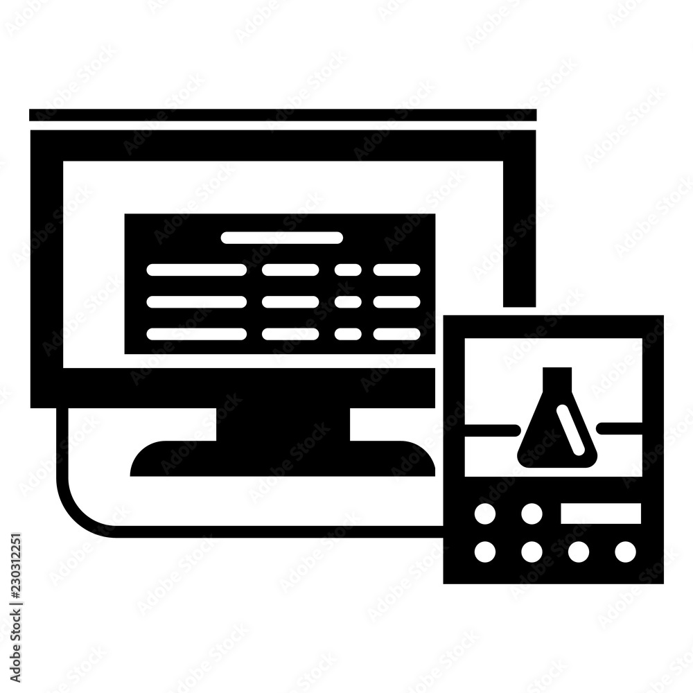 Poster lab digital monitor icon. simple illustration of lab digital monitor vector icon for web design isol
