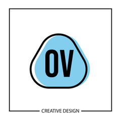 Initial OV Letter Logo Template Design