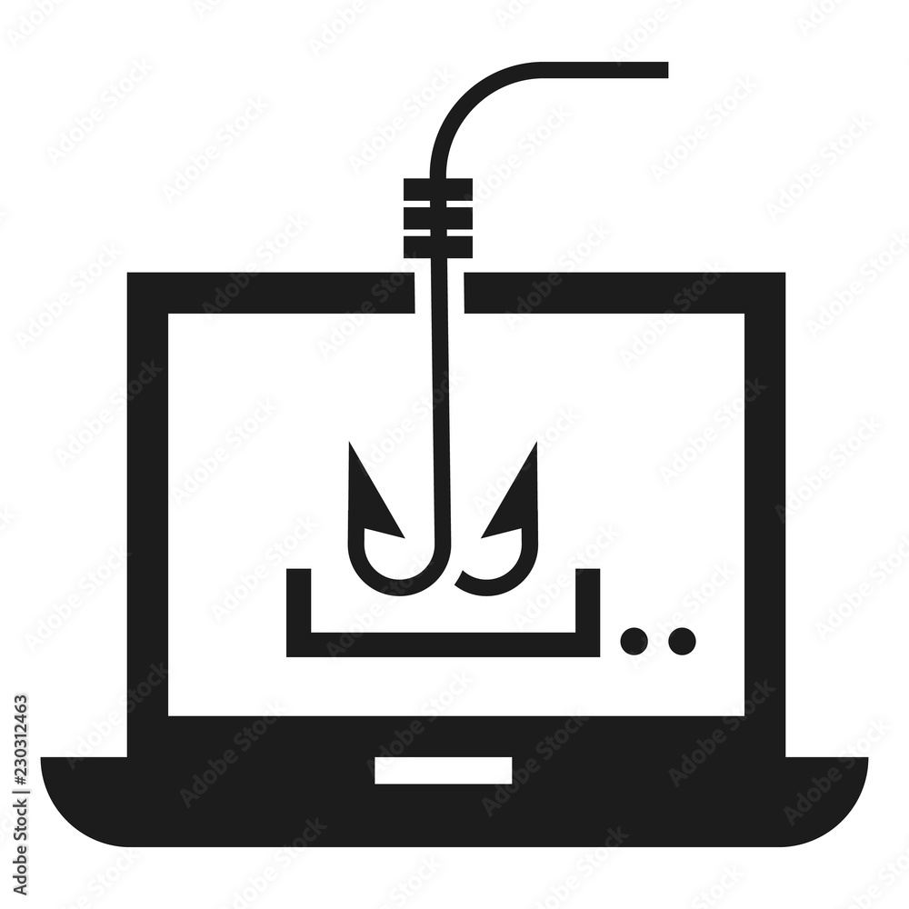 Poster computer phishing icon. simple illustration of computer phishing vector icon for web design isolated
