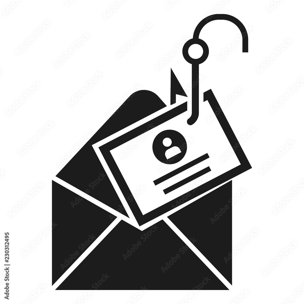 Poster mail phishing icon. simple illustration of mail phishing vector icon for web design isolated on whit
