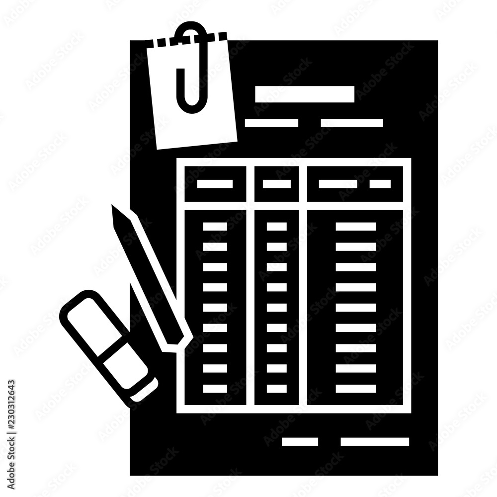 Poster finance table paper icon. simple illustration of finance table paper vector icon for web design isol
