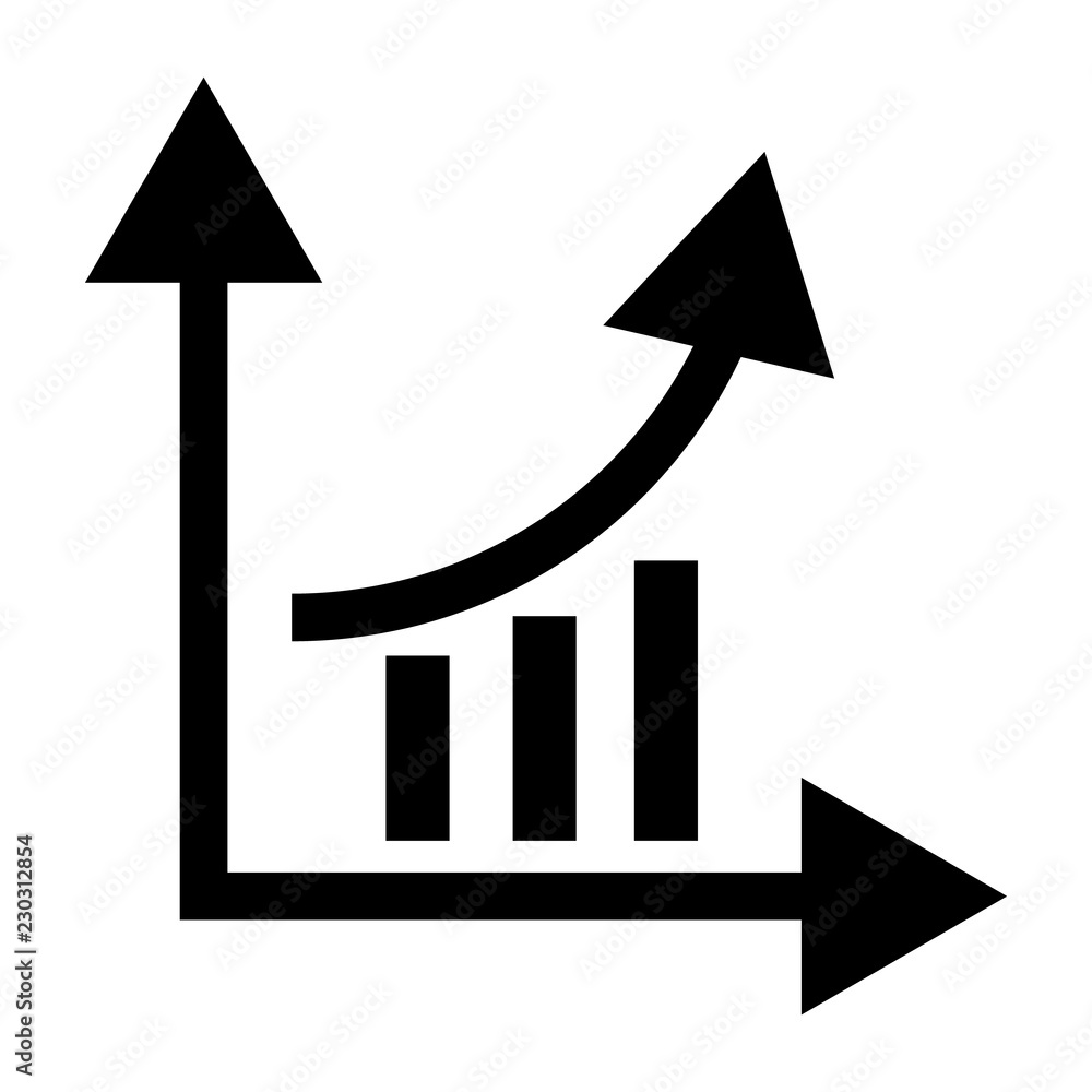 Poster finance graph chart icon. simple illustration of finance graph chart vector icon for web design isol