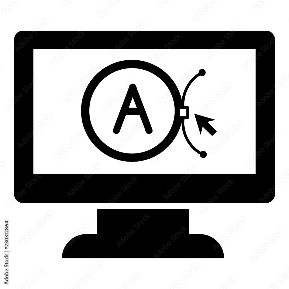 Poster brand vector computer design icon. simple illustration of brand vector computer design vector icon f