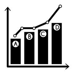 Grow up chart icon. Simple illustration of grow up chart vector icon for web design isolated on white background