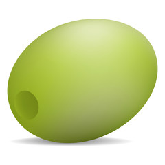 Natural green olive icon. Realistic illustration of natural green olive vector icon for web design