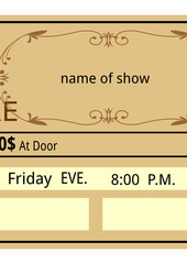 ticke theatre vintage show opera concert ballet coupon, invitation,
