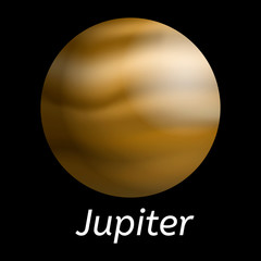 Jupiter planet icon. Realistic illustration of jupiter planet vector icon for web design