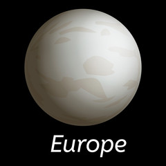 Space europe icon. Realistic illustration of space europe vector icon for web design