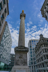 The Monument to commemorate the Great Fire of London in 1666, London, UK