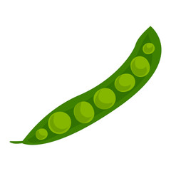 Open green peas icon. Cartoon of open green peas vector icon for web design isolated on white background