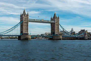 Fototapeta na wymiar Tower Bridge on Thames river looking in London, England, UK
