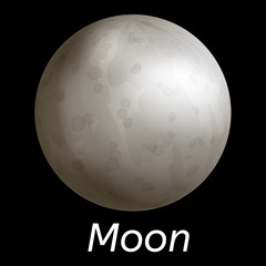 Space moon icon. Realistic illustration of space moon vector icon for web design
