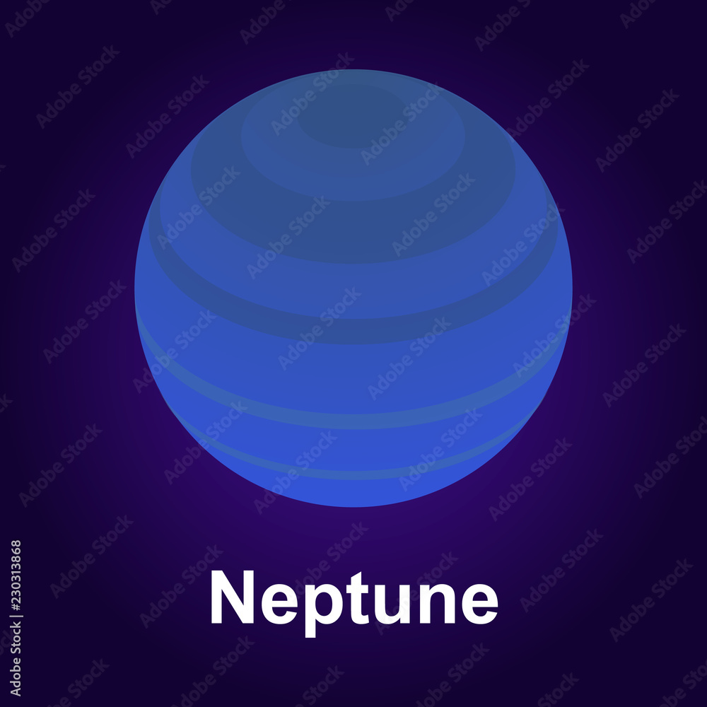 Poster neptune planet icon. isometric of neptune planet vector icon for web design