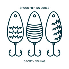Spoon fishing lures simple symbol.