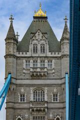 Fototapeta na wymiar Details of Tower Bridge on Thames river in London, UK