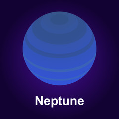 Neptune planet icon. Isometric of neptune planet vector icon for web design