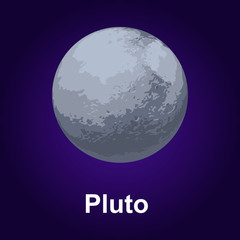 Pluton planet icon. Isometric of pluton planet vector icon for web design