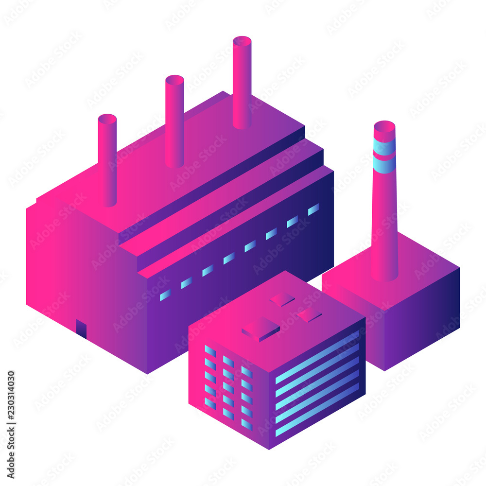 Poster intelligent factory icon. isometric of intelligent factory vector icon for web design isolated on wh