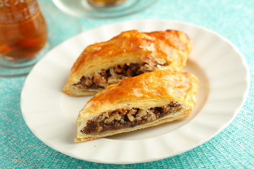 Baklava with Turkish tea