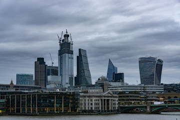 London skyline on cloudly day