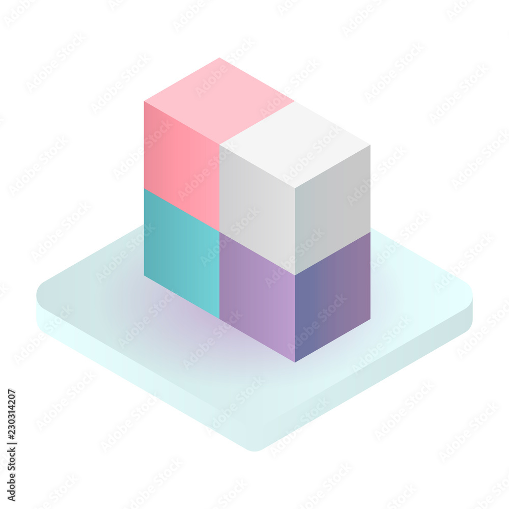 Poster cube solution icon. isometric of cube solution vector icon for web design isolated on white backgrou