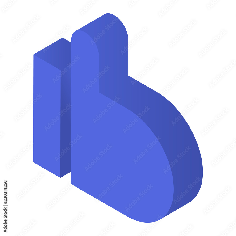 Poster thumb up icon. isometric of thumb up vector icon for web design isolated on white background