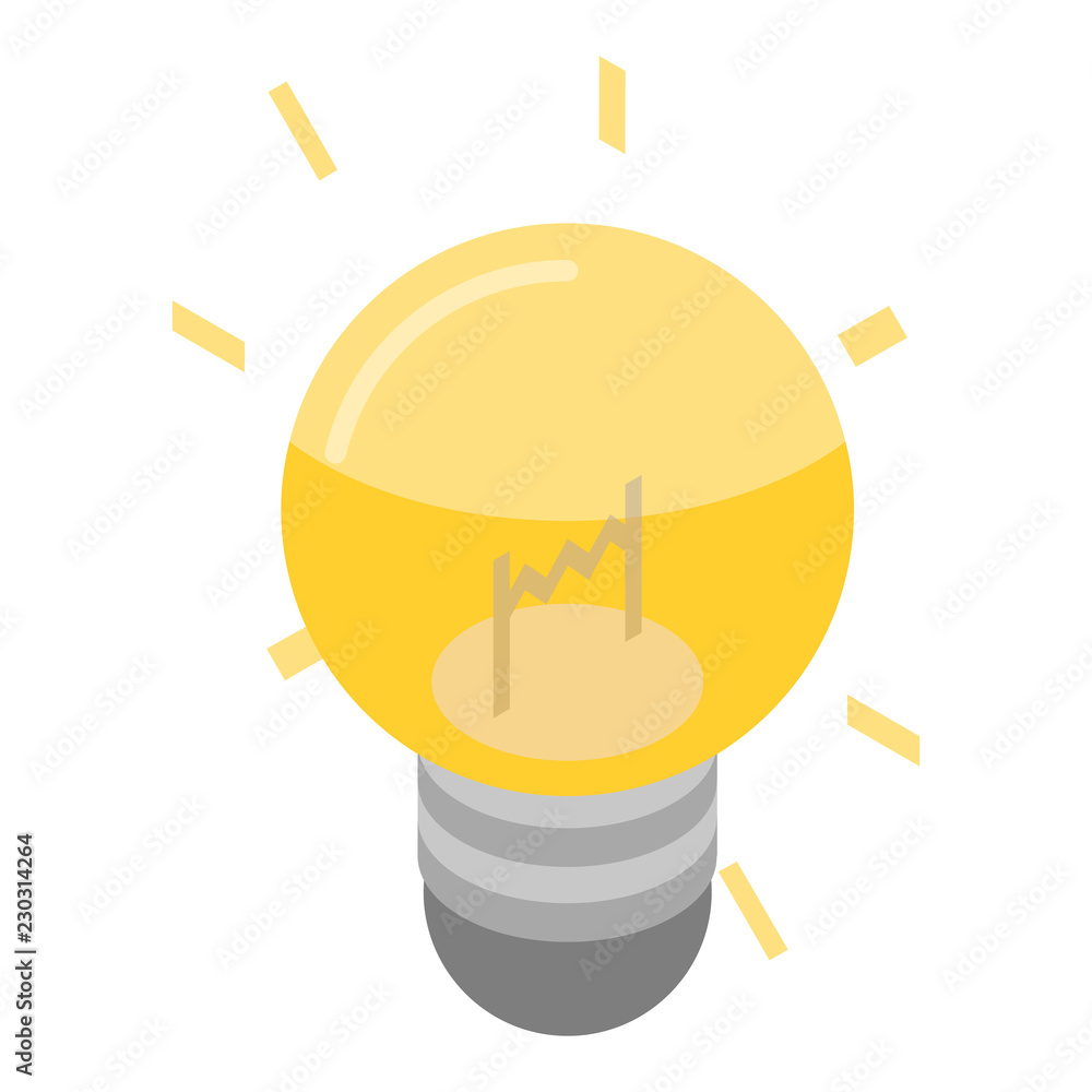 Poster light bulb idea icon. isometric of light bulb idea vector icon for web design isolated on white back