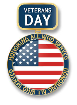 Veterans day medal icon logo. Realistic illustration of veterans day medal vector icon logo for web design isolated on white background